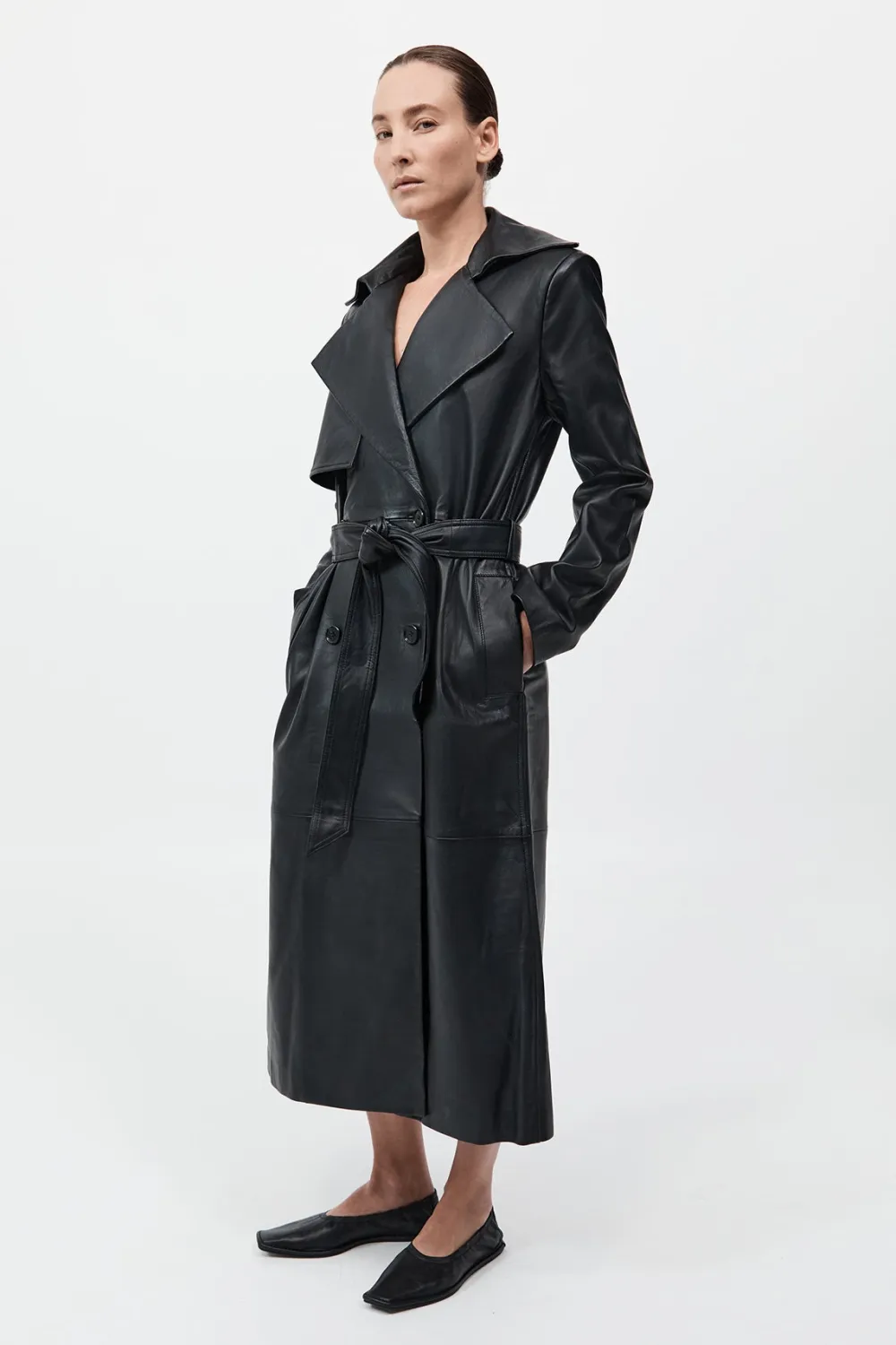 Leather Trench Coat -|St. Agni Cheap