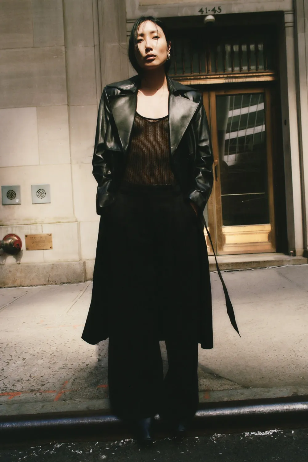 Leather Trench Coat -|St. Agni Cheap
