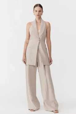 Linen Helm Vest - Natural|St. Agni Best
