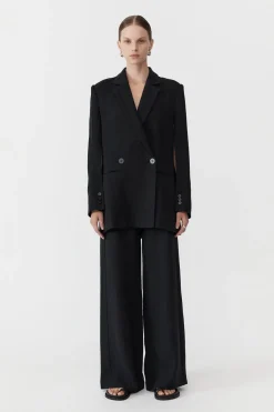 Linen Split Sleeve Blazer -|St. Agni Best Sale