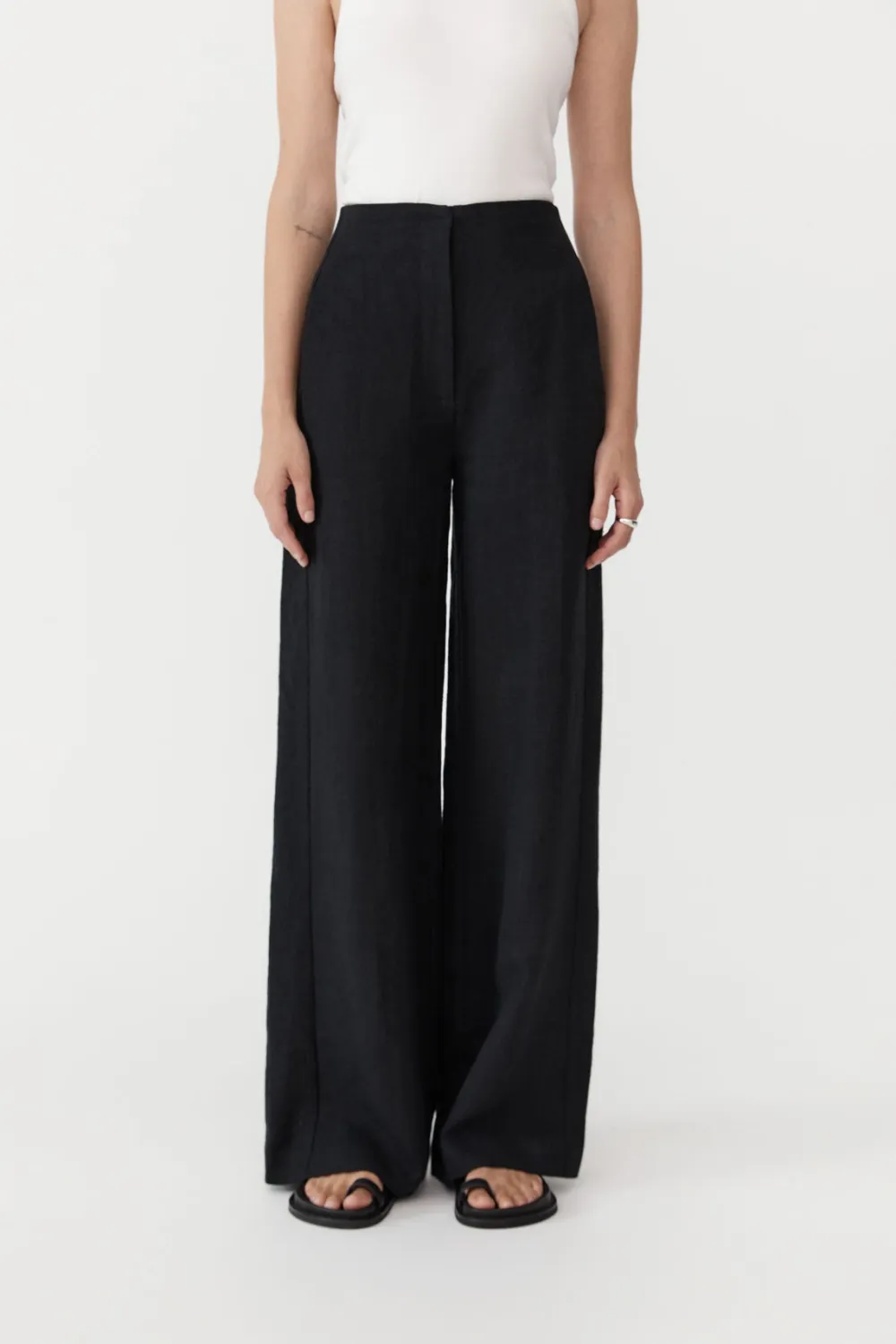 Linen Wide Leg Pants -|St. Agni Discount