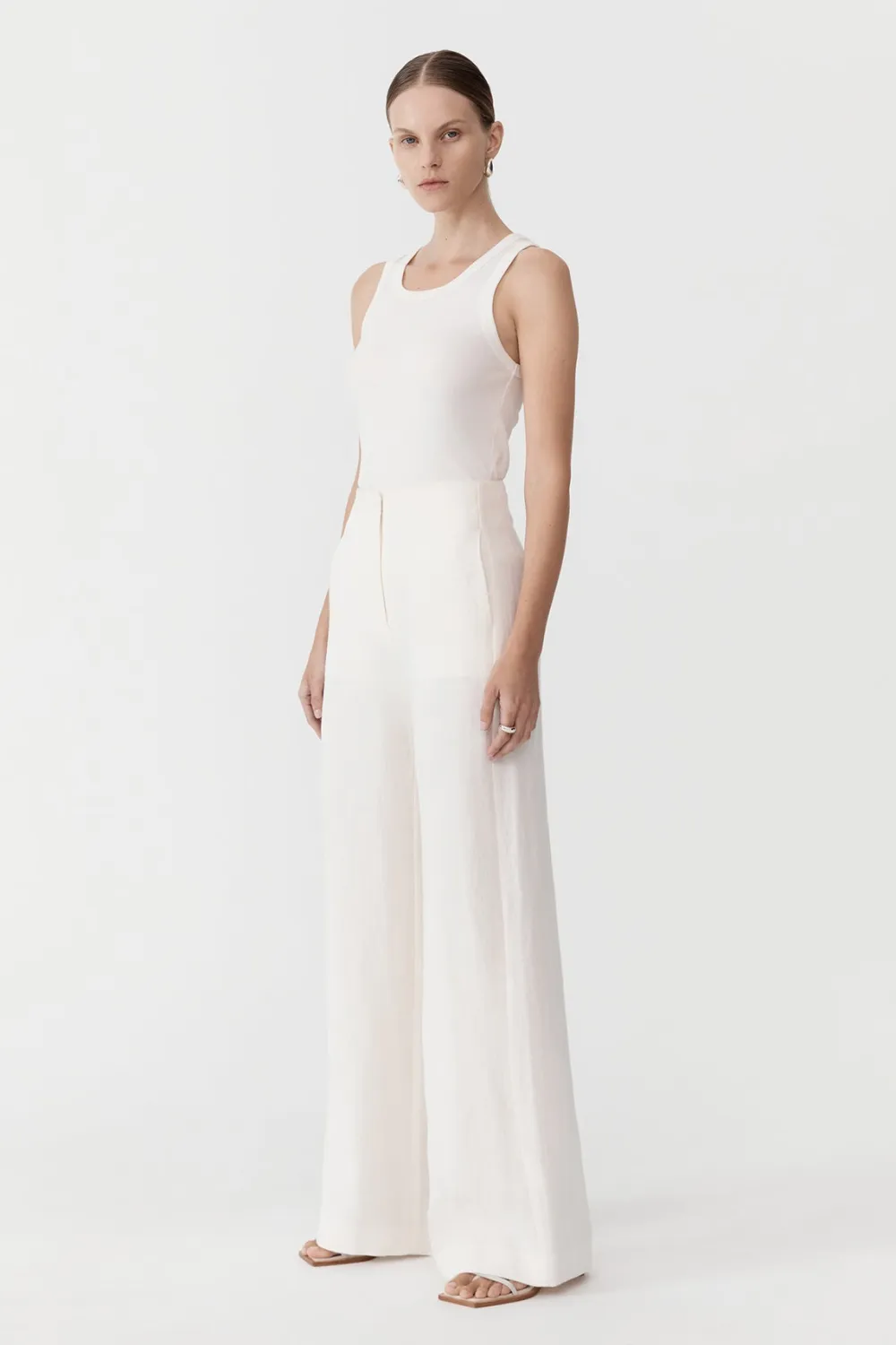 Linen Wide Leg Pants -|St. Agni Outlet