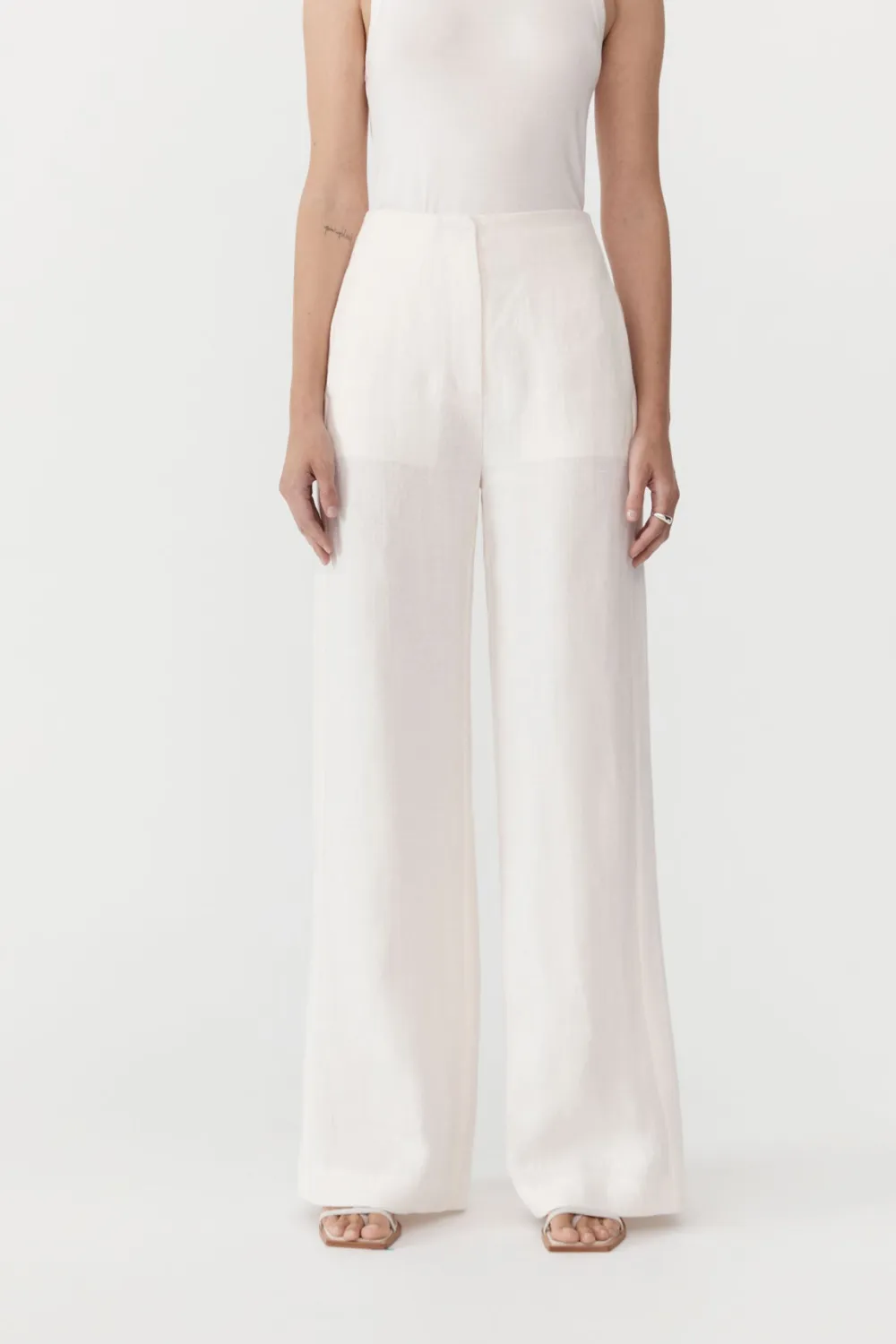 Linen Wide Leg Pants -|St. Agni Outlet