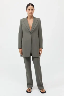 Longline Jacket - Smokey Olive|St. Agni Clearance