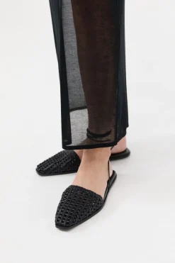 Macrame Mesh Tie Up Flats -|St. Agni Best