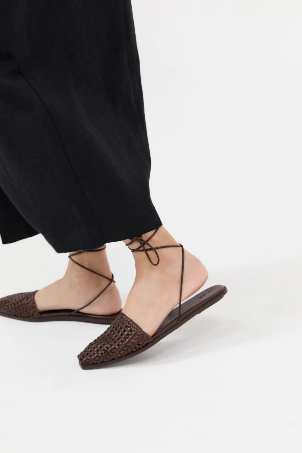 Macrame Mesh Tie Up Flats -|St. Agni Fashion
