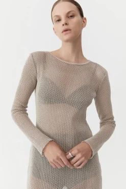 Mesh Long Sleeve Dress -|St. Agni Clearance