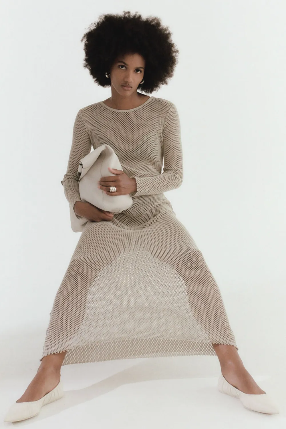 Mesh Long Sleeve Dress -|St. Agni Clearance