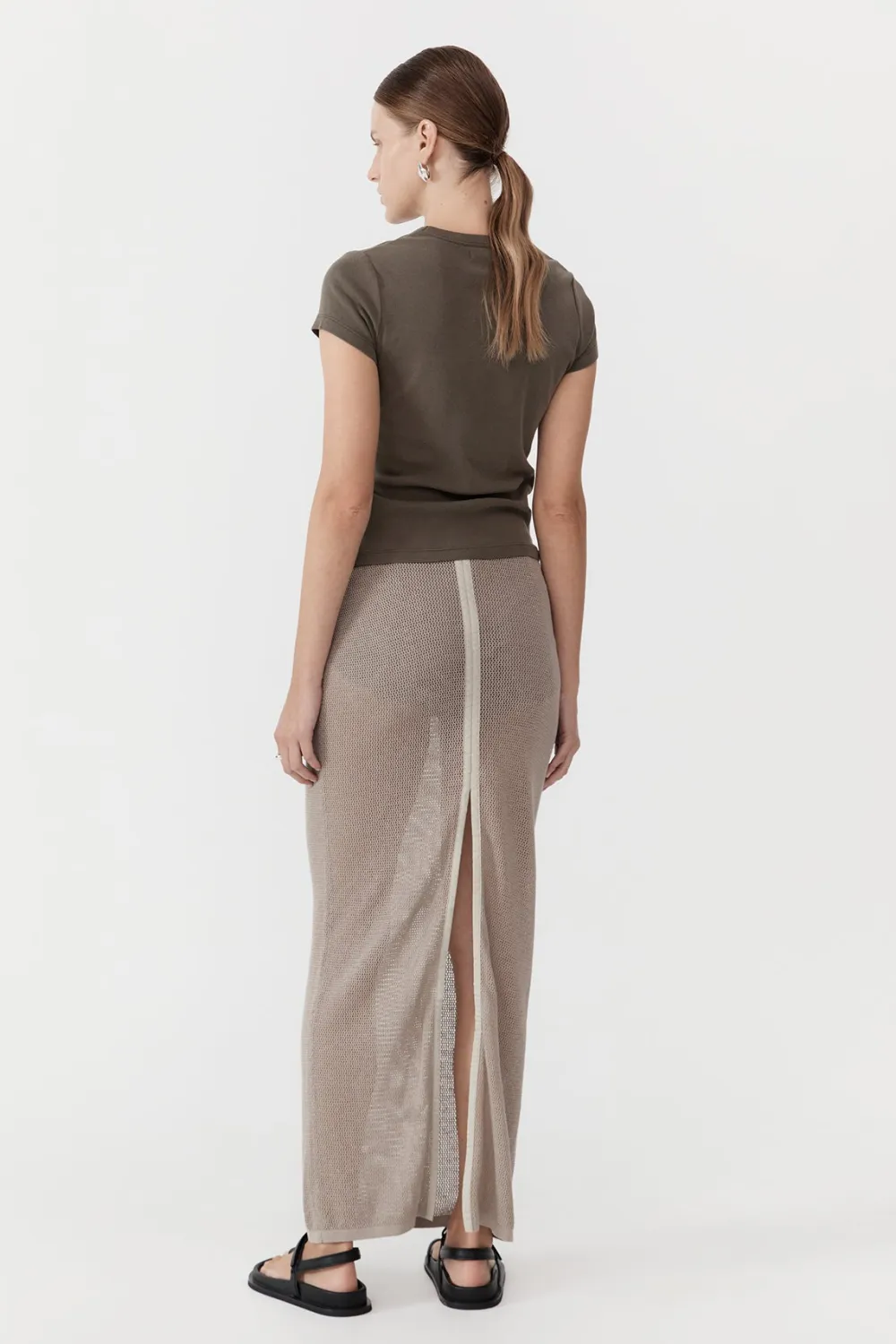 Mesh Maxi Skirt - Fog|St. Agni Online