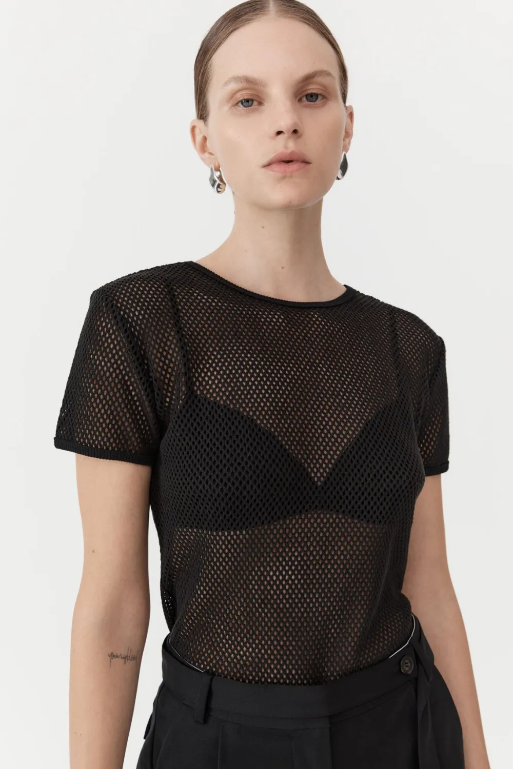 Mesh Short Sleeve Tee -|St. Agni Sale