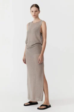 Mesh Tuck Back Maxi Dress -|St. Agni Store