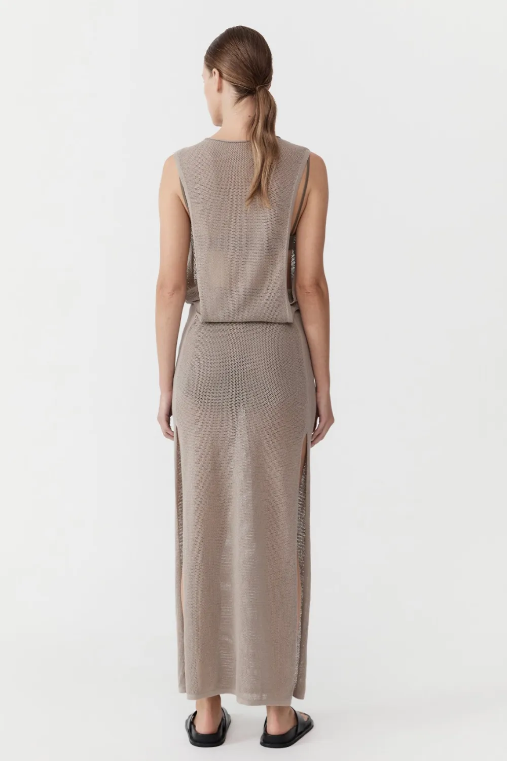 Mesh Tuck Back Maxi Dress -|St. Agni Store