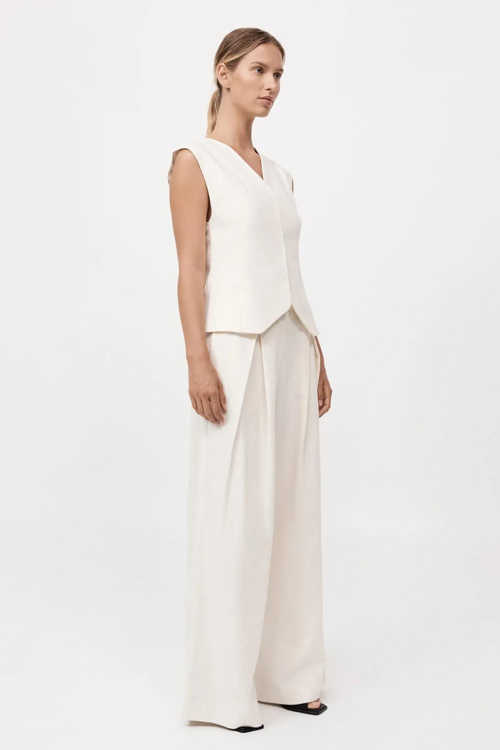 Minimal Fold Trousers - Ivory|St. Agni Cheap