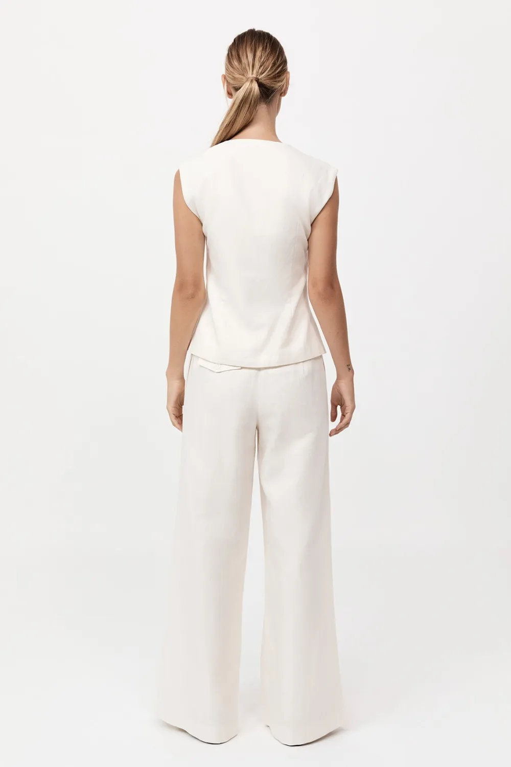 Minimal Fold Trousers - Ivory|St. Agni Cheap
