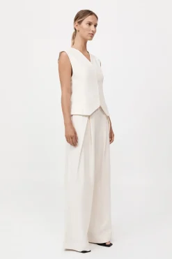Minimal Tailored Vest - Ivory|St. Agni Cheap