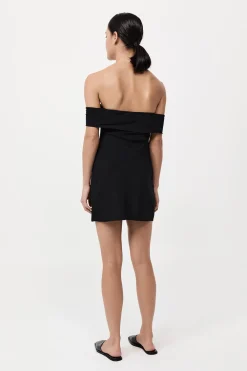 Off Shoulder Mini Dress - Black|St. Agni Sale