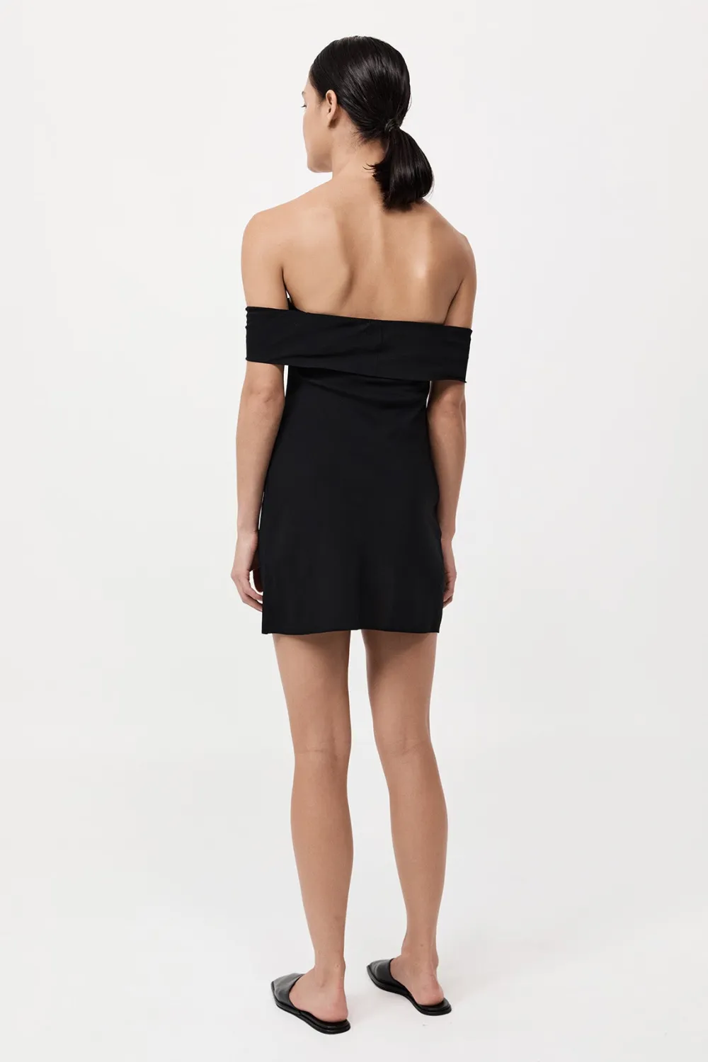 Off Shoulder Mini Dress - Black|St. Agni Sale