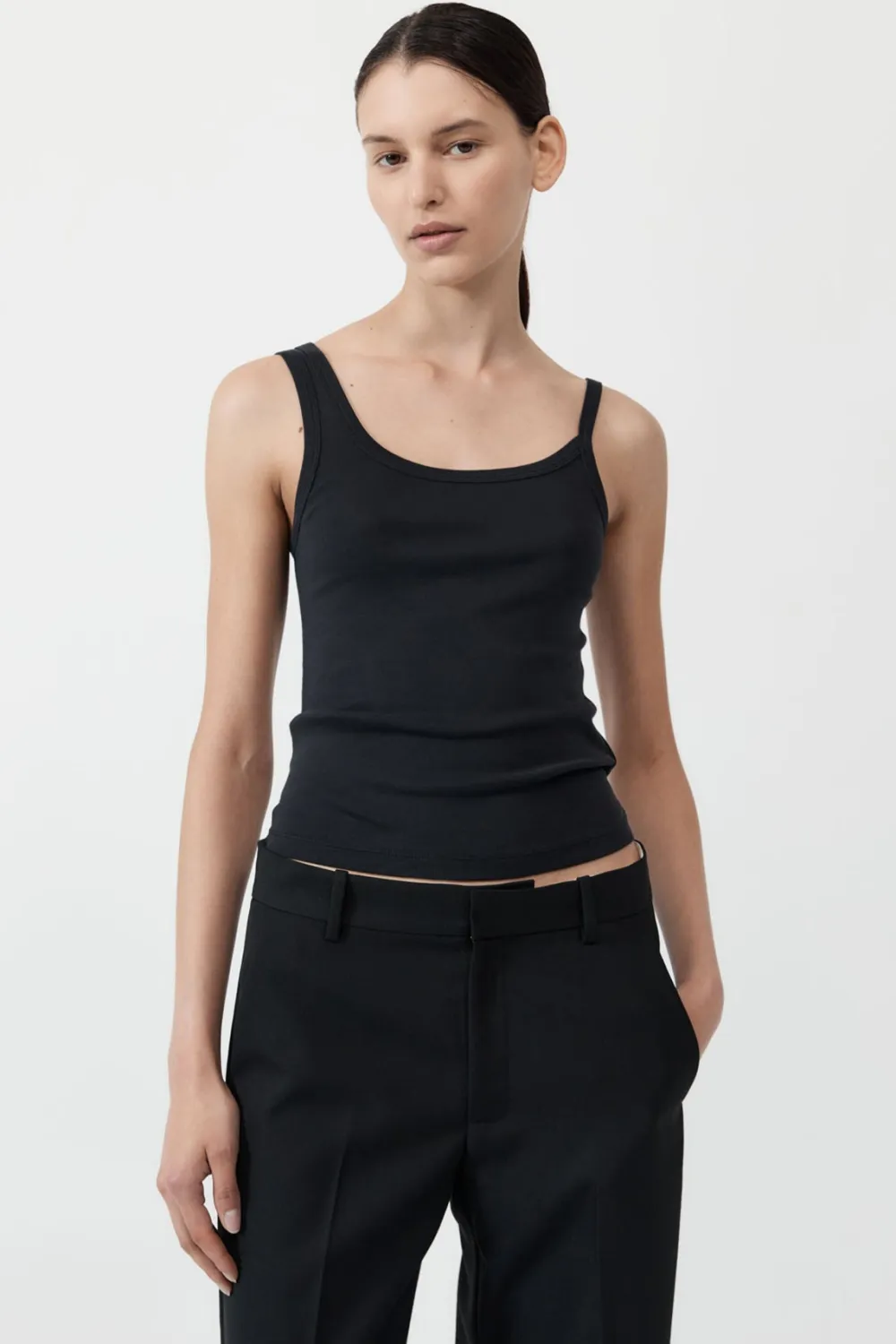 Organic Cotton Asymm Tank -|St. Agni Clearance