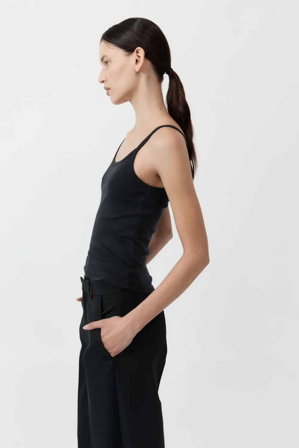 Organic Cotton Asymm Tank -|St. Agni Clearance