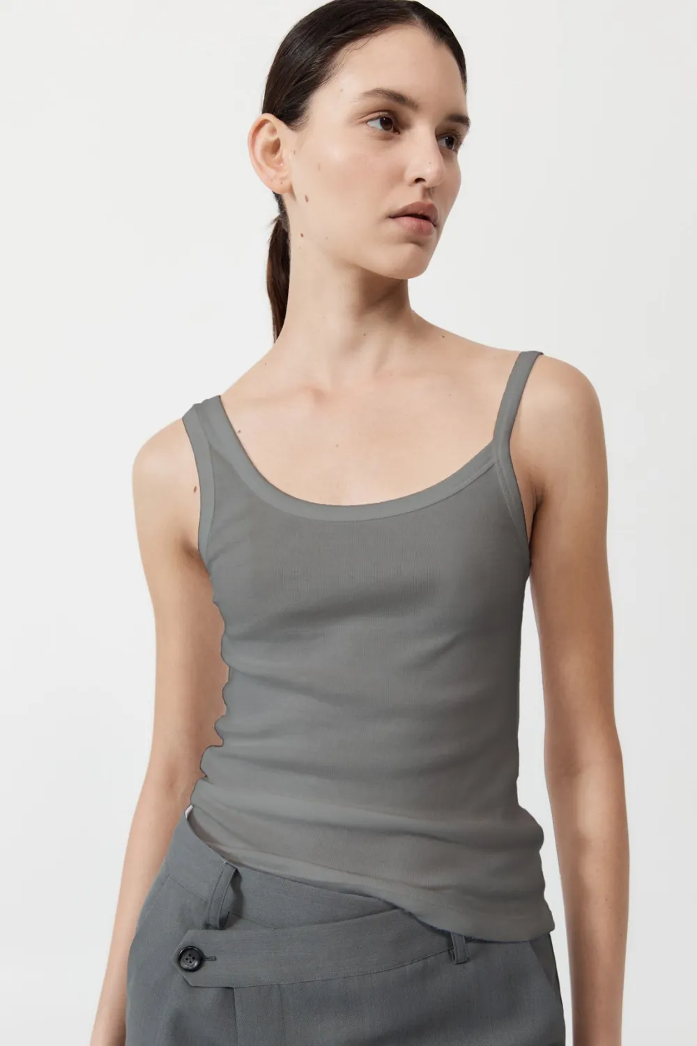 Organic Cotton Asymm Tank -|St. Agni Cheap
