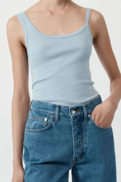 Organic Cotton Asymm Tank -|St. Agni Store
