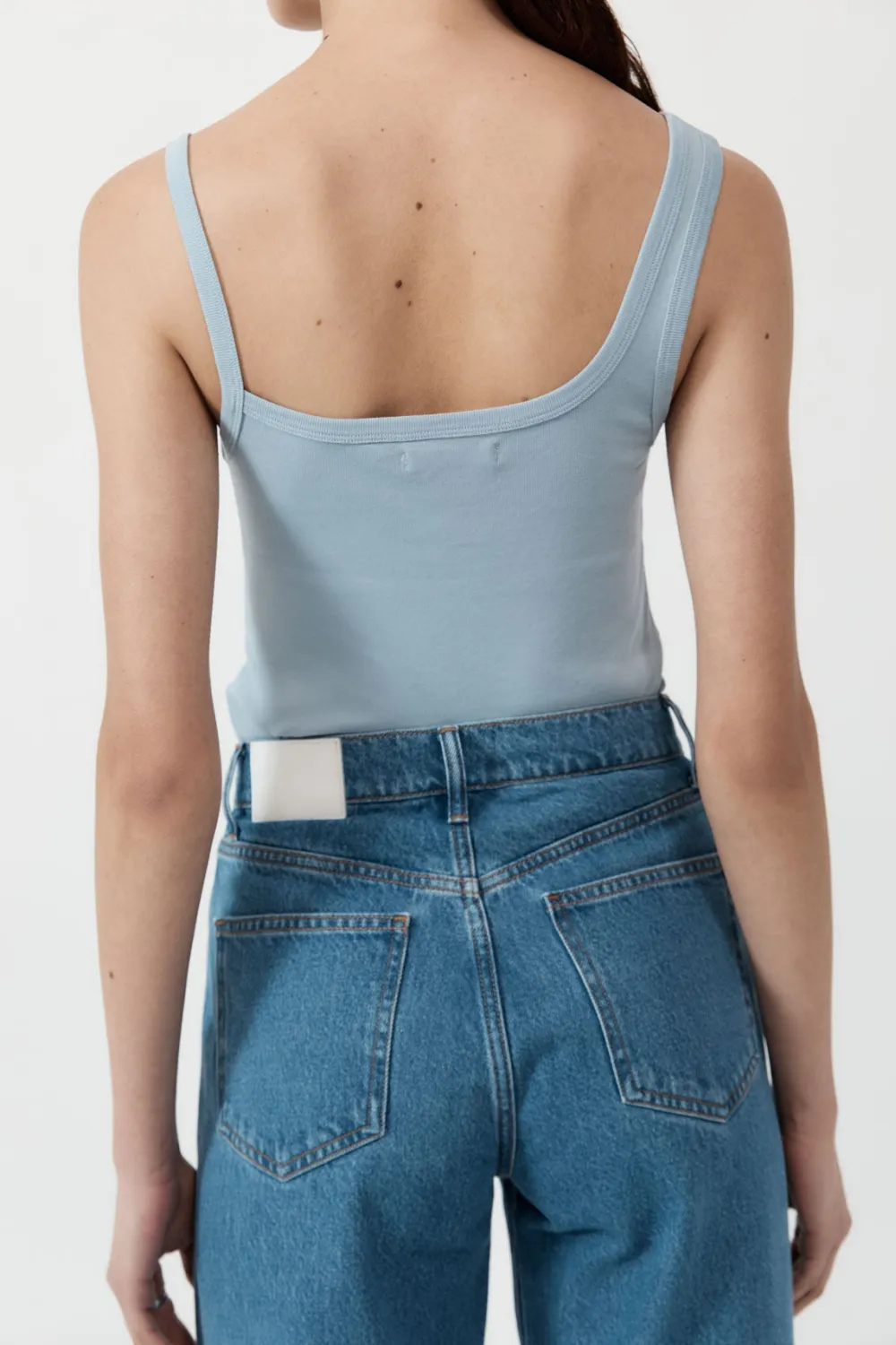 Organic Cotton Asymm Tank -|St. Agni Store