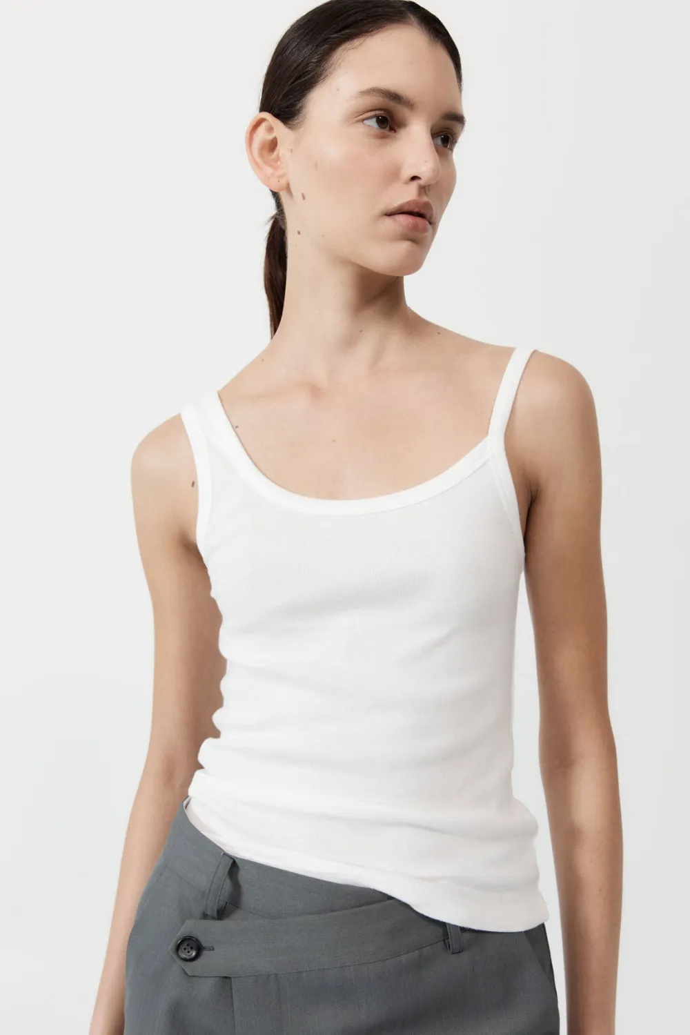 Organic Cotton Asymm Tank -|St. Agni Cheap