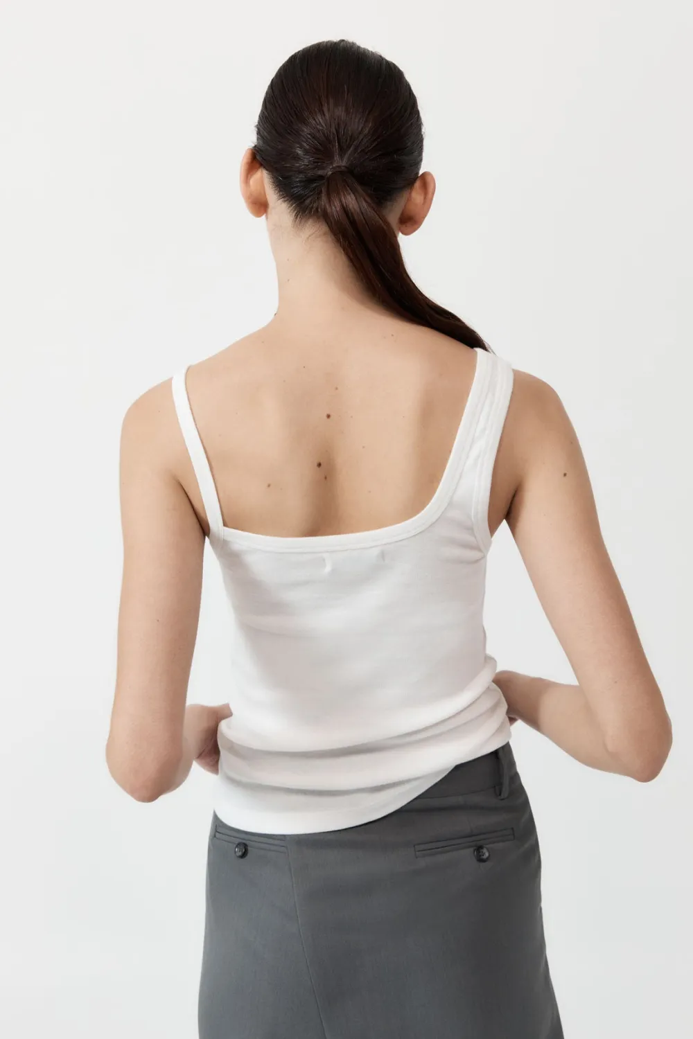 Organic Cotton Asymm Tank -|St. Agni Cheap