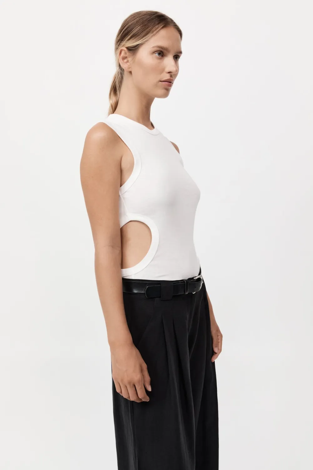 Organic Cotton Cut Out Tank -|St. Agni Sale