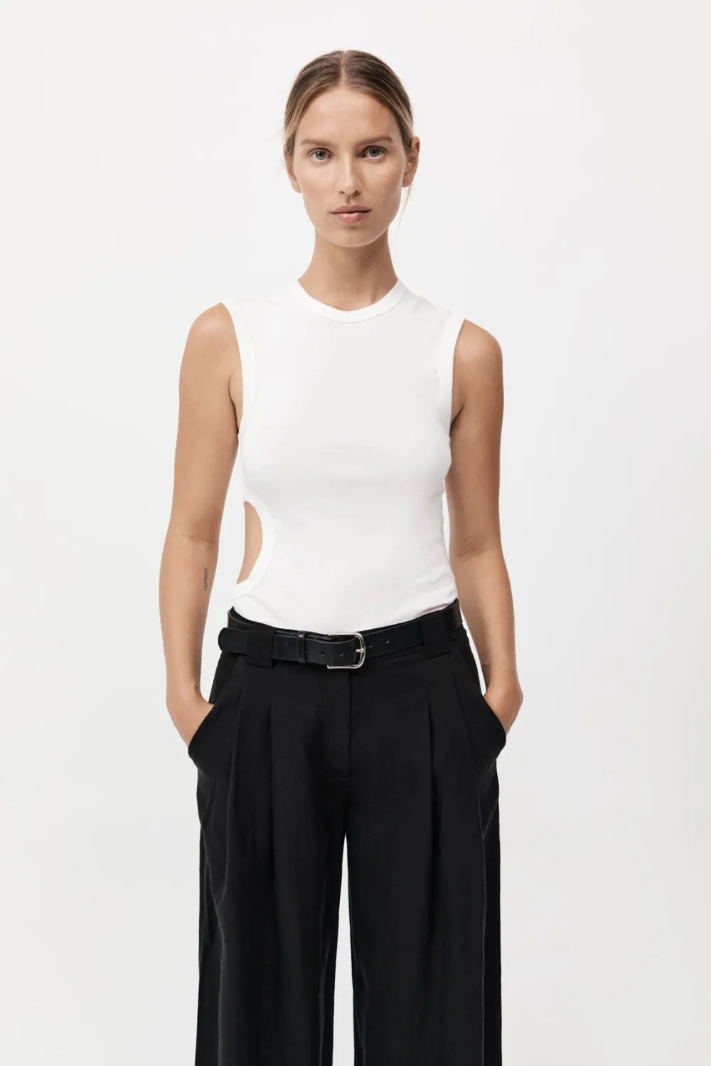 Organic Cotton Cut Out Tank -|St. Agni Sale