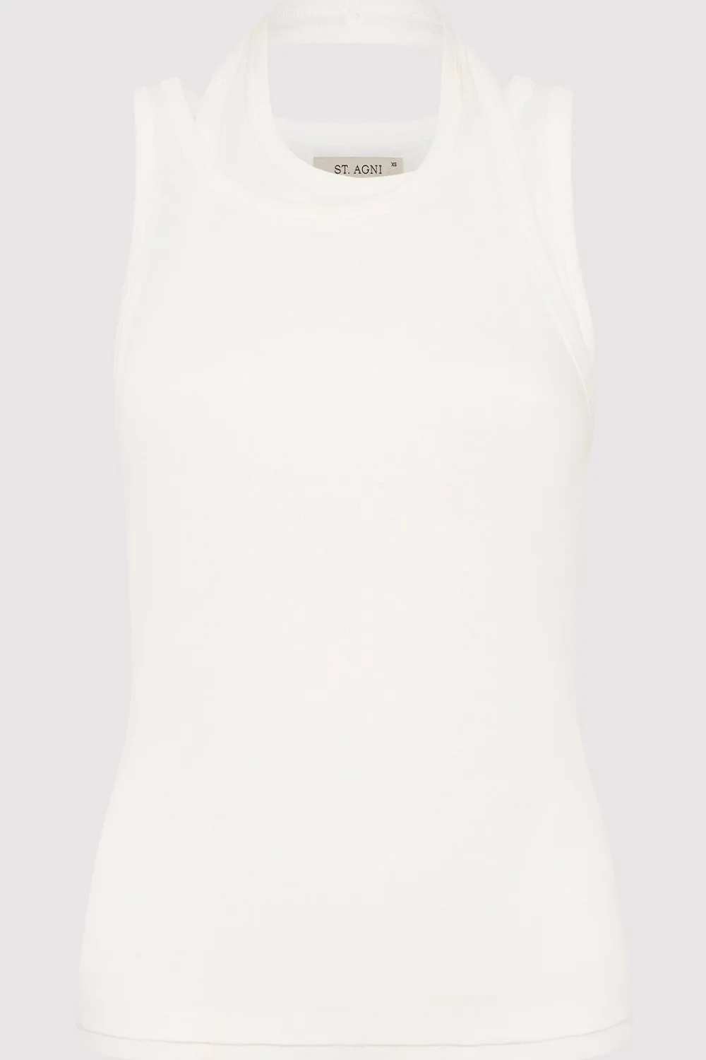 Organic Cotton Layered Tank - White|St. Agni New