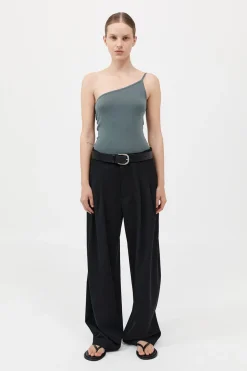 Organic Cotton One Shoulder Tank -|St. Agni Outlet