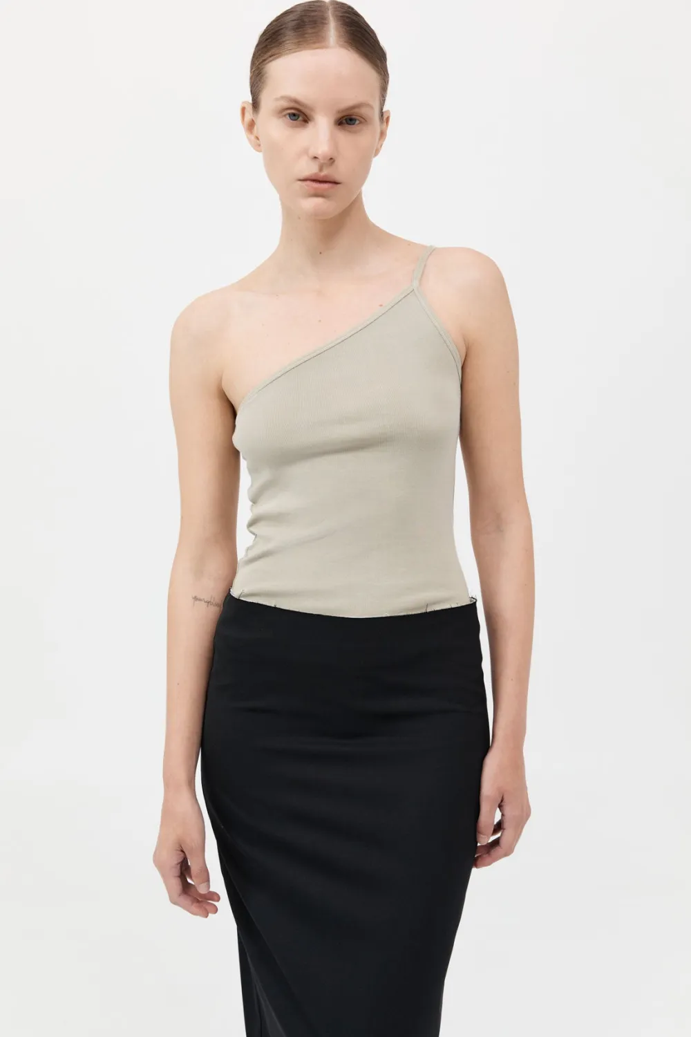 Organic Cotton One Shoulder Tank -|St. Agni Cheap