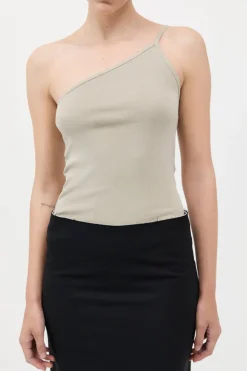 Organic Cotton One Shoulder Tank -|St. Agni Cheap