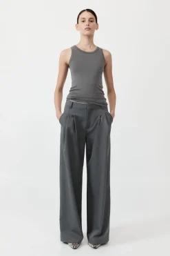 Organic Cotton Singlet - Pewter Grey|St. Agni Best