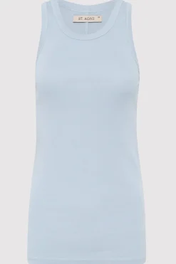 Organic Cotton Singlet - Stone Blue|St. Agni New