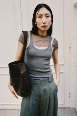 Organic Cotton Slim Scoop Tank -|St. Agni Outlet