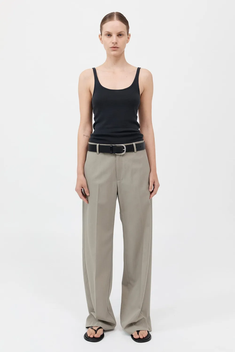 Organic Cotton Slim Scoop Tank -|St. Agni Discount