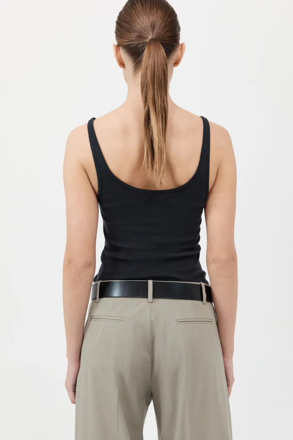 Organic Cotton Slim Scoop Tank -|St. Agni Discount