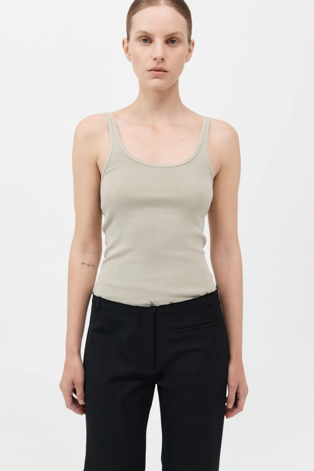 Organic Cotton Slim Scoop Tank -|St. Agni Best