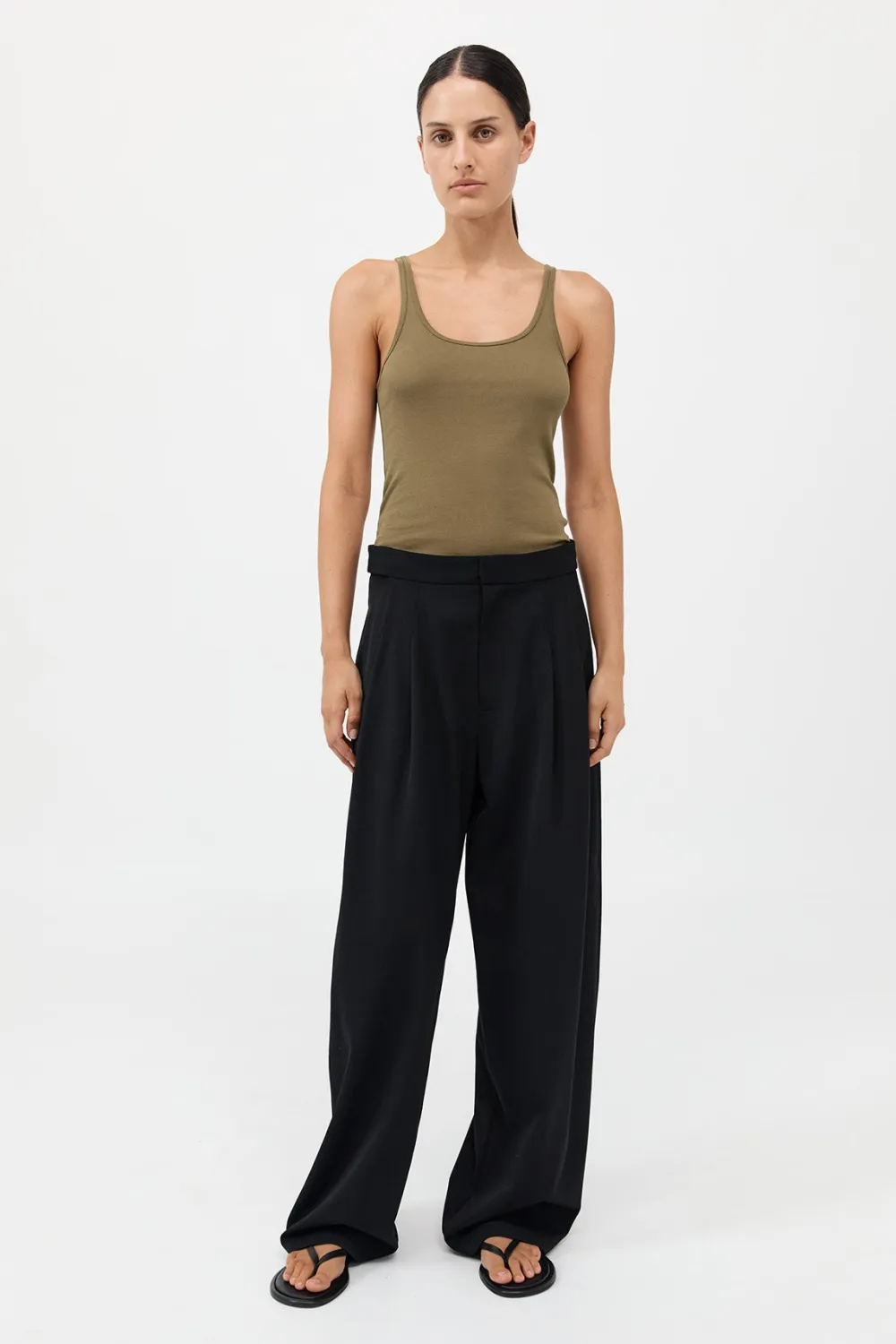 Organic Cotton Slim Scoop Tank -|St. Agni Outlet