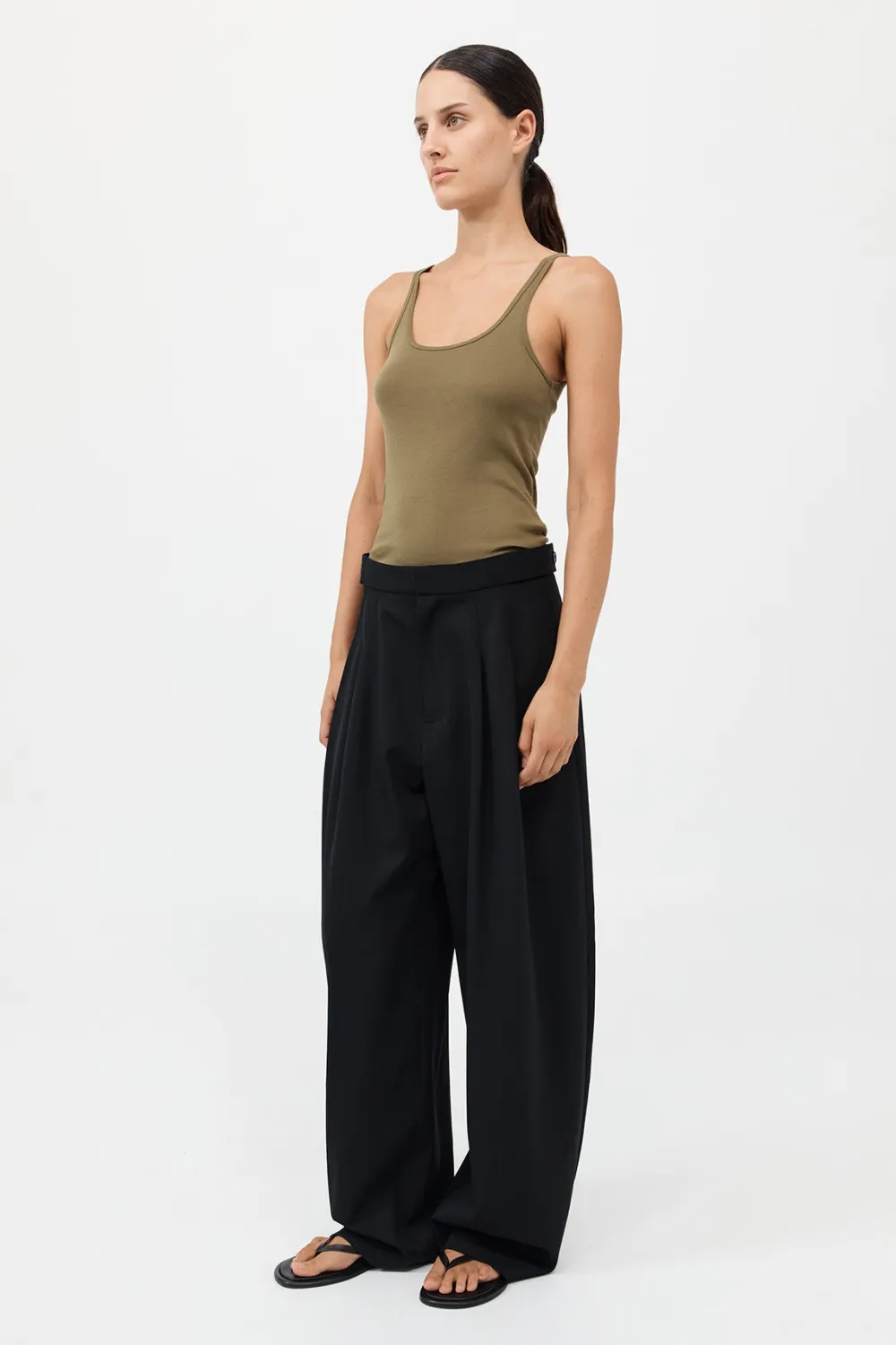 Organic Cotton Slim Scoop Tank -|St. Agni Outlet
