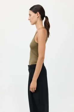 Organic Cotton Slim Scoop Tank -|St. Agni Outlet