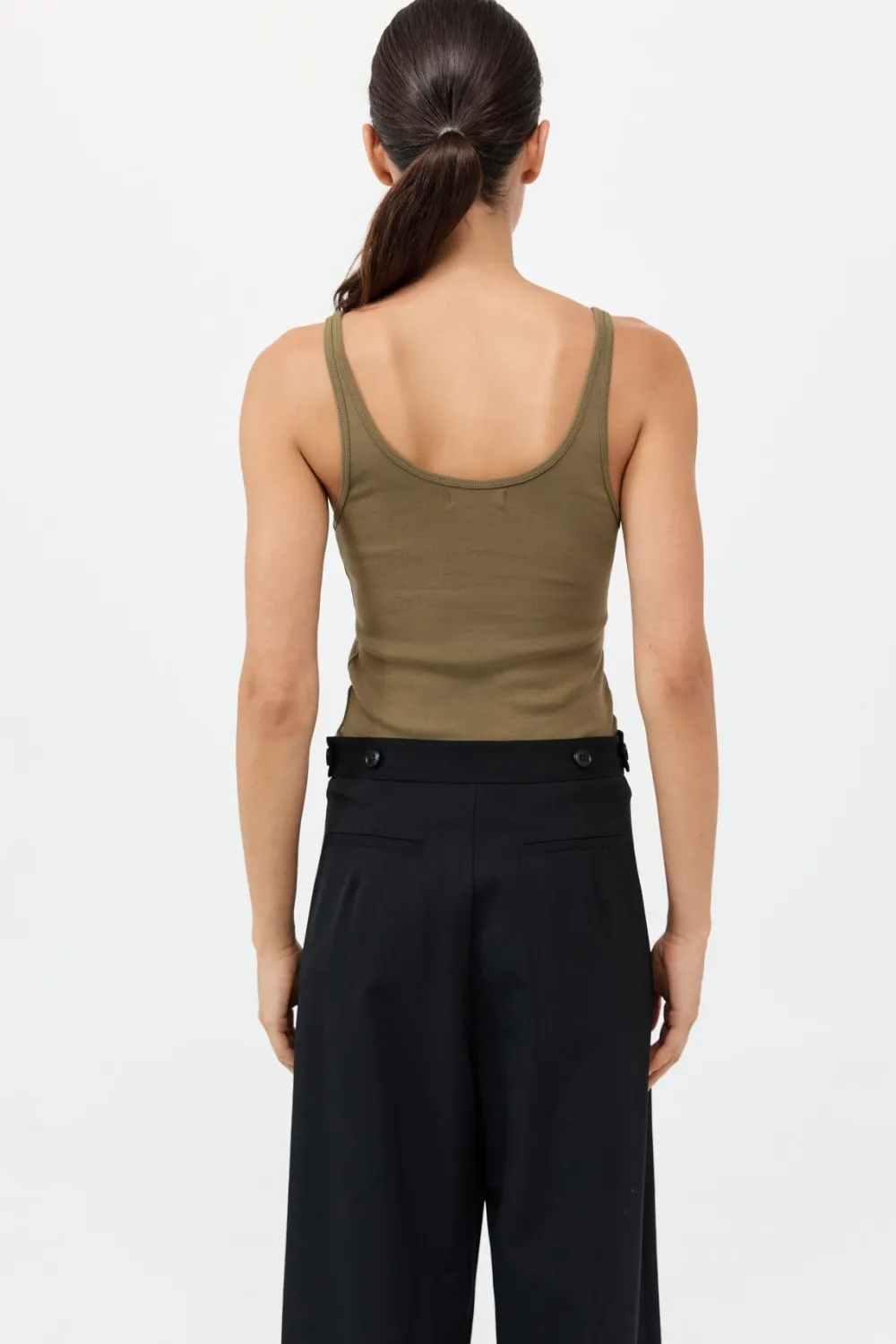 Organic Cotton Slim Scoop Tank -|St. Agni Outlet