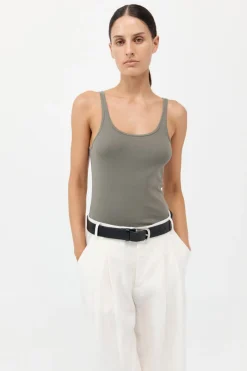 Organic Cotton Slim Scoop Tank -|St. Agni Cheap
