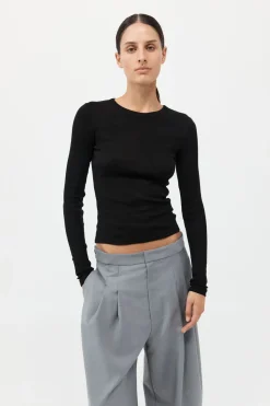 Organic Cotton Soft Rib Long Sleeve Top -|St. Agni New