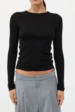 Organic Cotton Soft Rib Long Sleeve Top -|St. Agni New