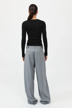 Organic Cotton Soft Rib Long Sleeve Top -|St. Agni New