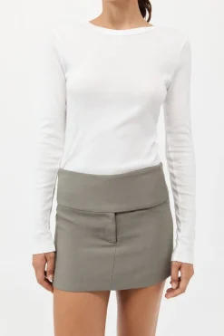Organic Cotton Soft Rib Long Sleeve Top -|St. Agni Fashion