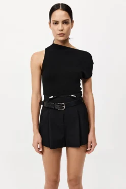 Paperbag Waist Shorts - Black|St. Agni Cheap